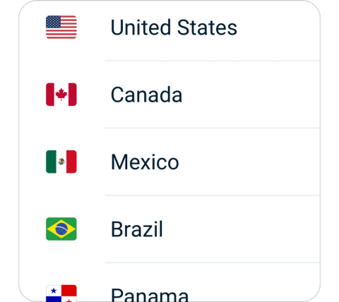 Rusuo connect step 2, choose VPN server location